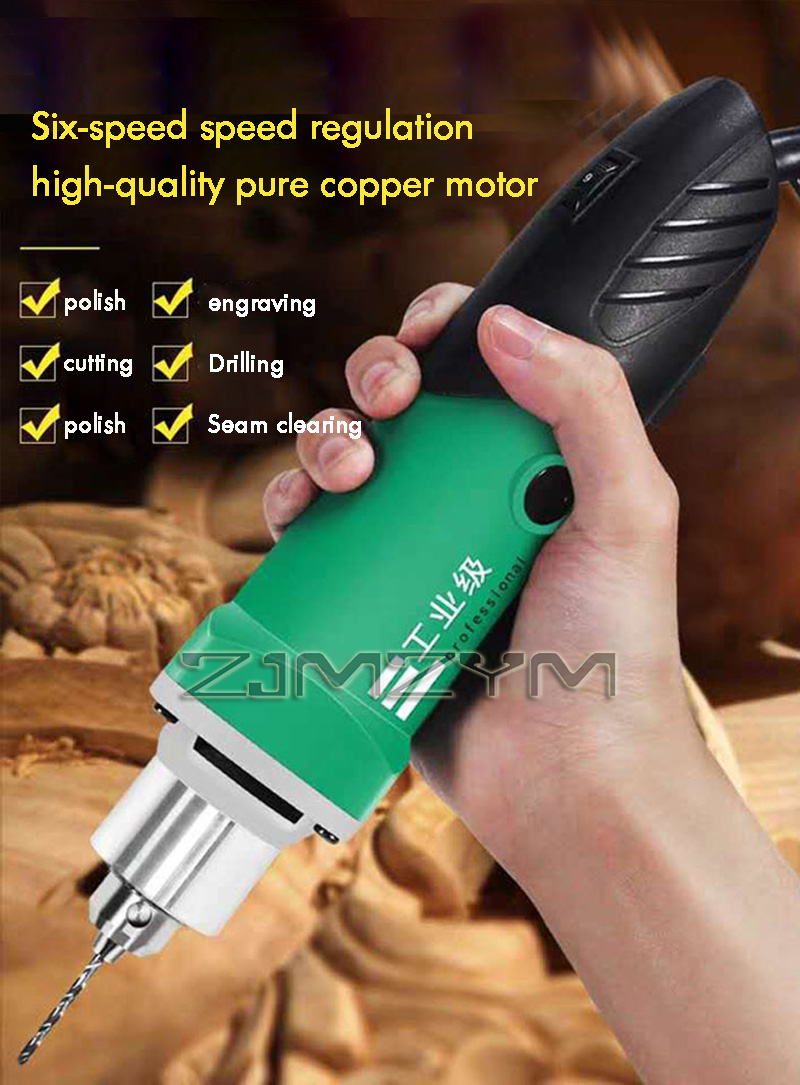 Power Tools On Sale - 6段階変速ハイパワー彫刻機 電動ドリル 木彫り 研磨機 ロータリーツール フレキシブルシャフト付き