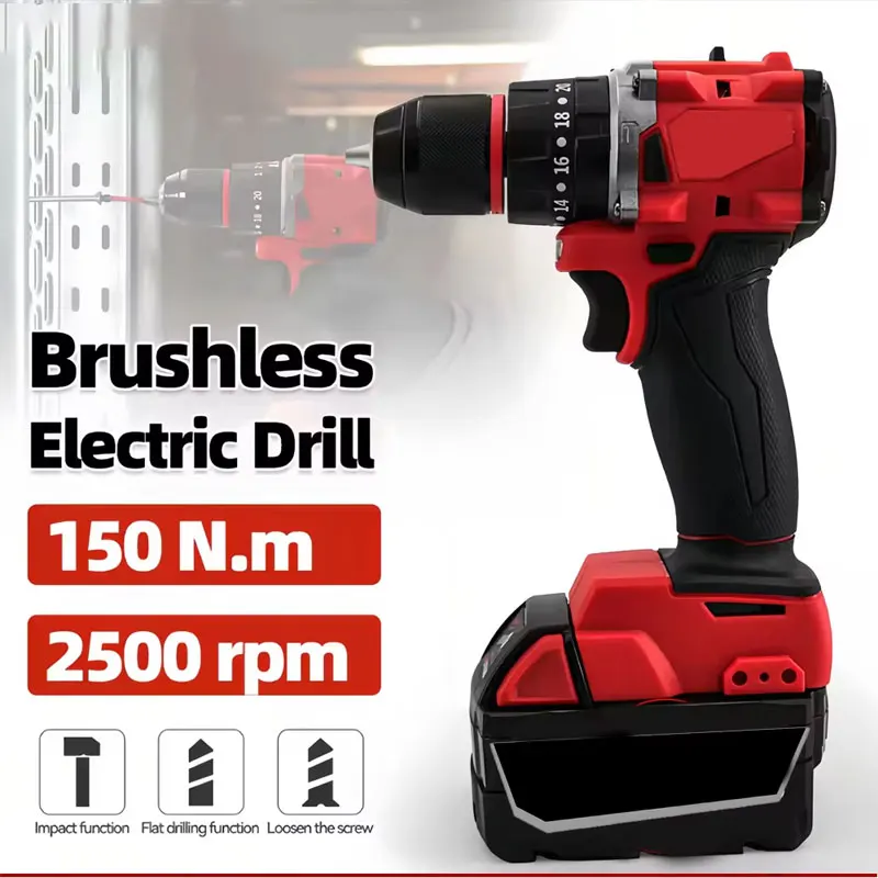 Power Tools Use - 小型電動ブラシレスインパクトドリル 150Nm コードレス電動工具 家庭用リフォーム用 18Vマキタバッテリー対応