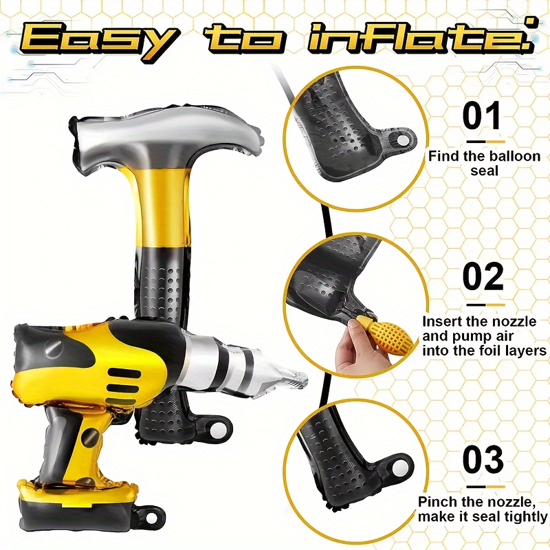 2個入り 模擬ハンマー電動ドリルツール ホイルバルーン、ツー - Power Tools Hammer のレビューと価格
