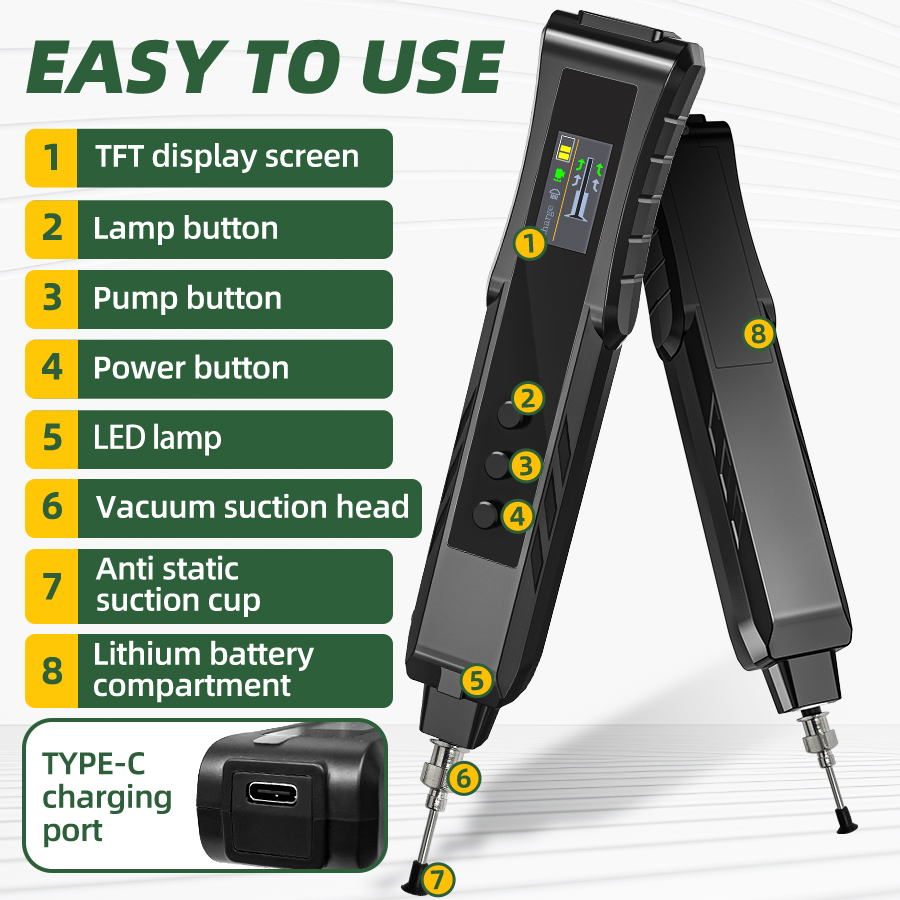 充電式静電気防止電動真空吸引ペンキット – ポータブルSMD - Power Tools Safety のレビューと価格
