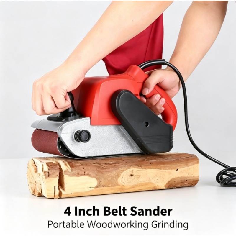 4インチベルトサンダー高出力ポータブル木工研磨機フラットプレ - Belt Sander Portable のレビューと価格