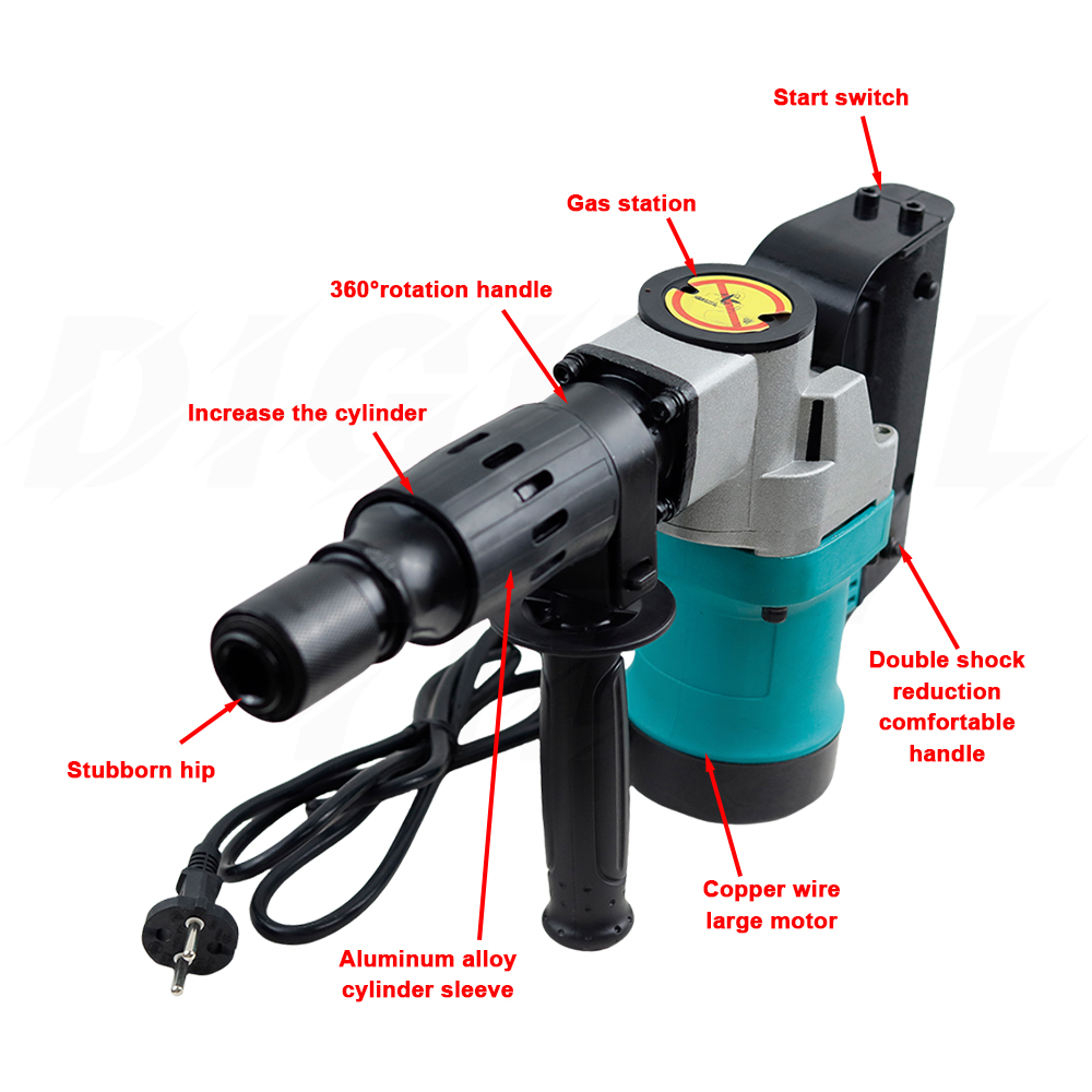 1200Wヘビーデューティー電動ハンマードリル、高出力コンク - Power Tools Hammer のレビューと価格