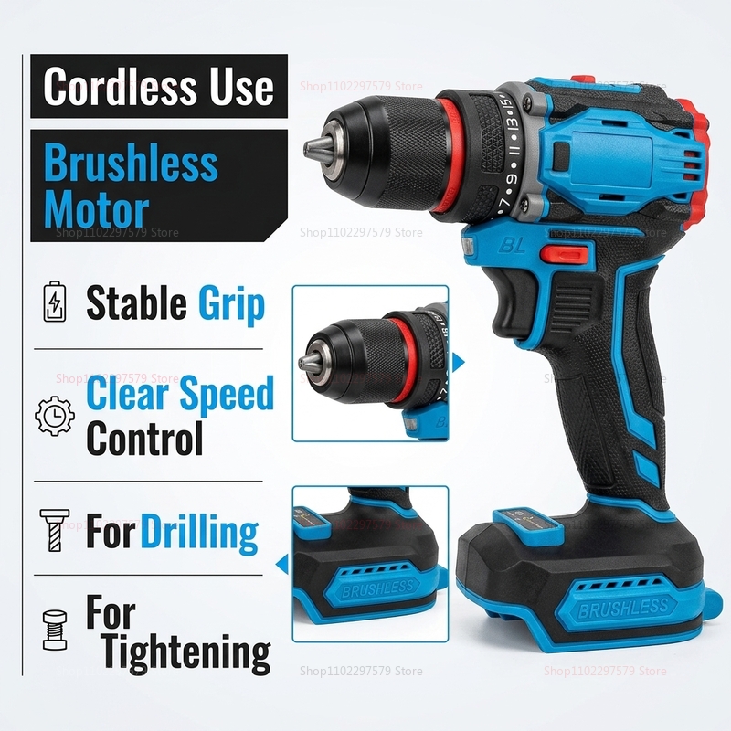 ブラシレスコードレス電動ドリルドライバーインパクトパワーツー - Power Tools Battery Repair のレビューと価格