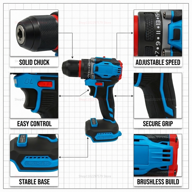 ブラシレスコードレス電動ドリルドライバーインパクトパワーツー - Power Tools Battery Repair のレビューと価格