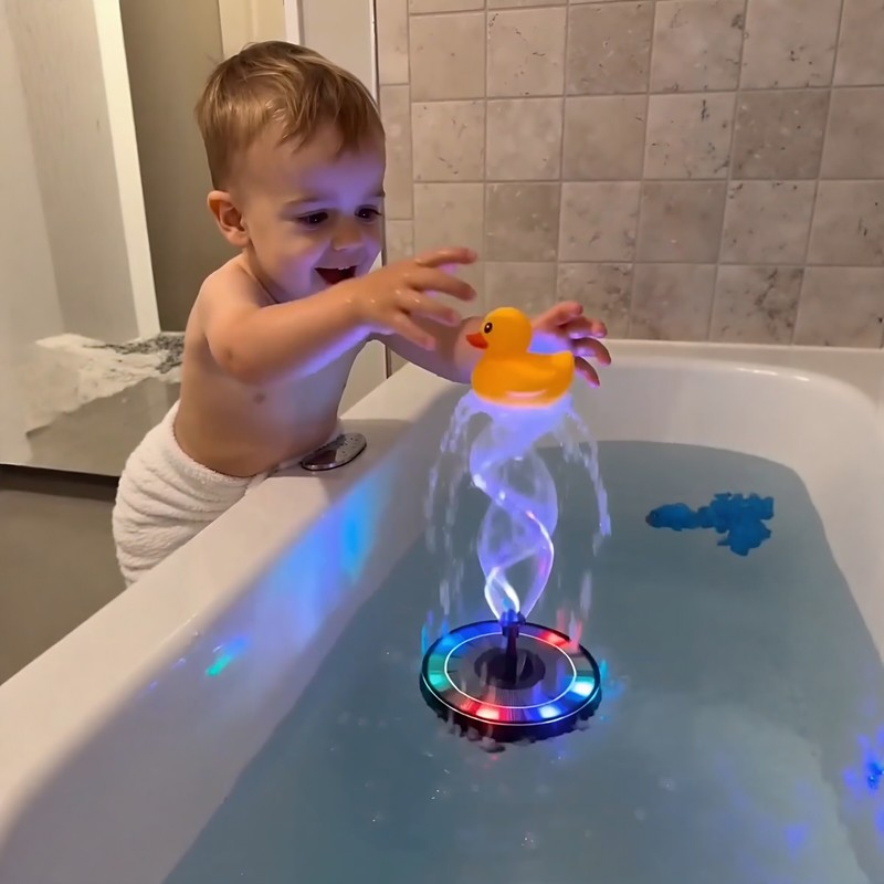 ソーラー式LEDライトアップ黄色ゴム製浮遊噴水アヒル自動水循 - Power Tools Hazard のレビューと価格