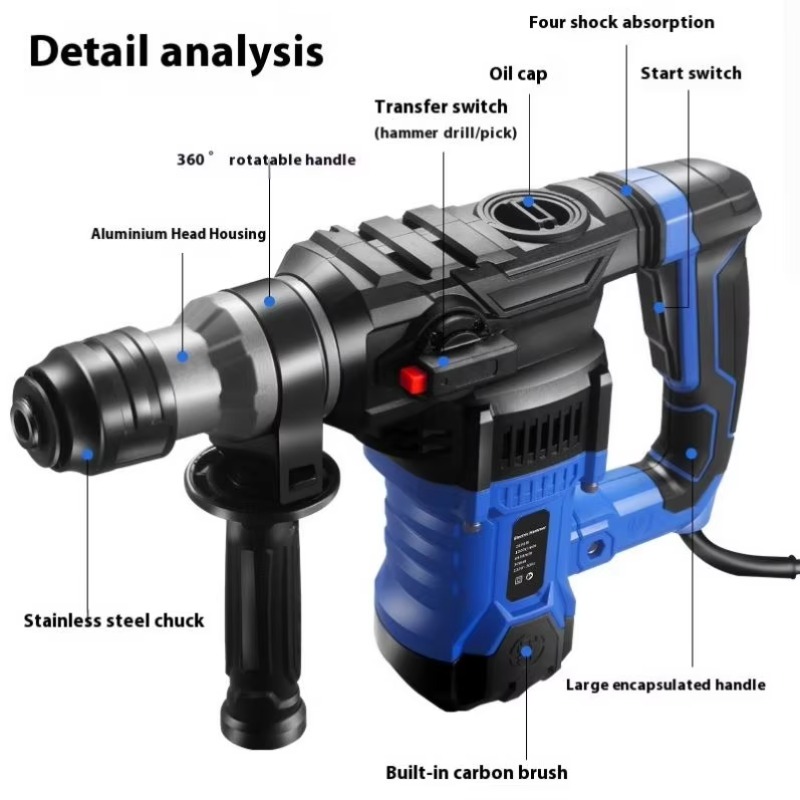 1800W電動工具 電動ハンマードリル 220V BMC梱包 - Power Tools Hammer のレビューと価格